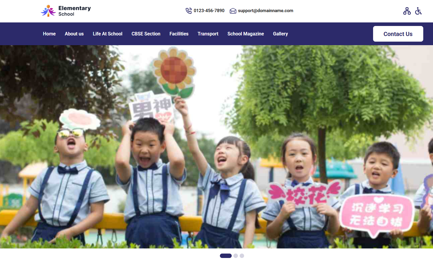 Elementary School website template preview